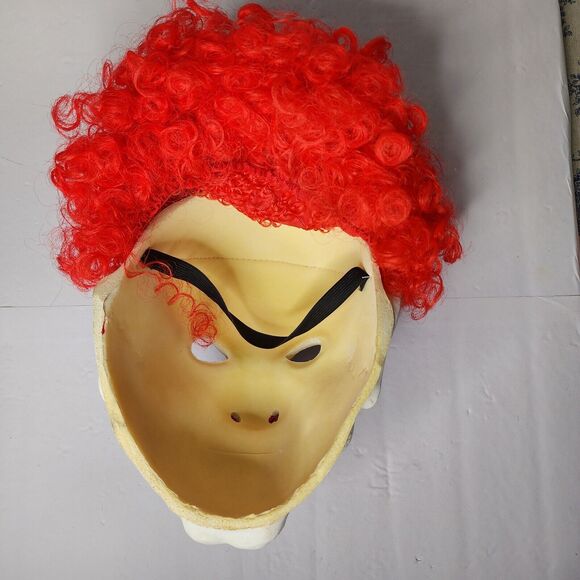 Scary Clown foam mask SPIRIT Halloween Creepy Evil Scary red hair evil scary IT - Picture 5 of 7